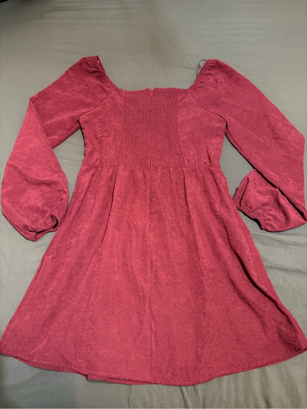 NWT* Nordstrom Girls' Smocked Bodice Long Sleeve Dress - Wine